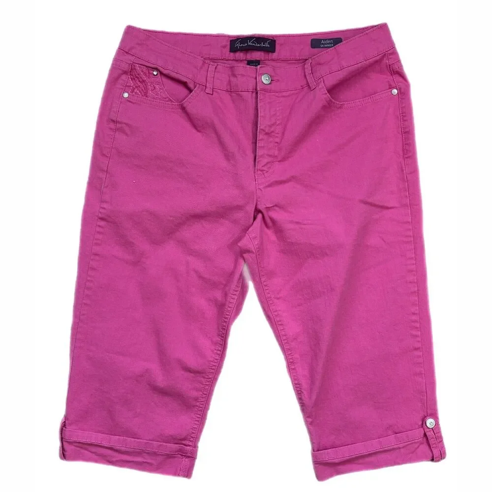 Gloria Vanderbilt Womens Aiden Skimmer Capri 14 Pink